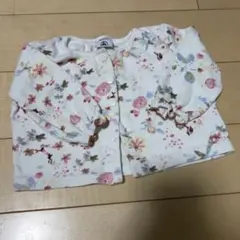 （美品）プチバトー　花柄ホワイトカーディガン　67㎝