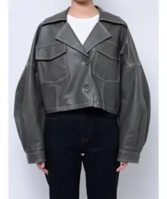 murua フェイクレザージャケット　グレー