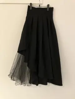 美品 GRL グレイル アシンメトリーフレアスカート ブラック 黒