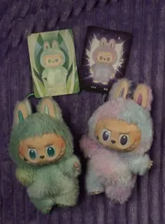 POP MART Labubu ぬいぐるみマスコット 2体セット カード付き