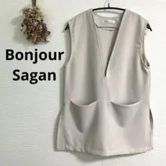Bonjour Sagan♡ベスト ジレ フロントポケットベスト レディース