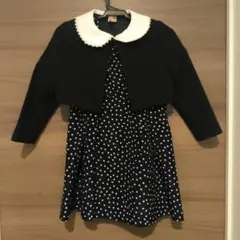 ネイビー ドット柄 ワンピース セット