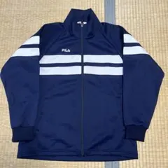 フィラ　ジャージ　長袖　ジップアップ　美品　ネイビー　学生〜レディースのサムネイル