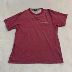 ミチコロンドン JEANS Tシャツ 3L レッド Vネック ロゴのサムネイル