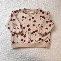 ZARA ベージュ チェリー柄 トレーナー 6-9m 74cm