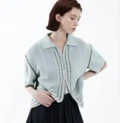 新品未使用品 public tokyo ハーフスリーブジップポロニット／夏服のサムネイル