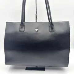 courregesクレージュ　トートバッグ　ハンドバック　ブラック　黒　ビジネス