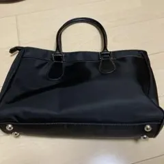 【ポールスミス】美品ブラック ナイロントートバッグ持ち手は皮