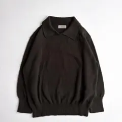 美品✨マーガレットハウエル 襟付き ポロニット コットン100% カーキ Ⅱ 美品✨マーガレットハウエル 襟付き ポロニット コットン100% カーキ