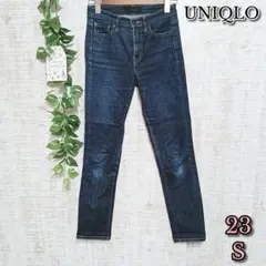 【UNIQLO】ユニクロ　パンツ　23　S　デニム　スキニー　ジーンズ　ネイビー