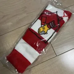 新品未使用【マクドナルド】ボーダーソックス 赤白 大人用　23〜28㎝