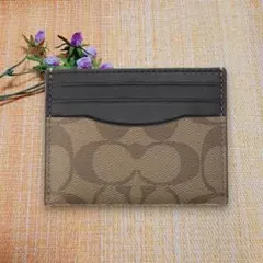 COACH コーチ カードケース 58110 qbtn2 タン/ブラック