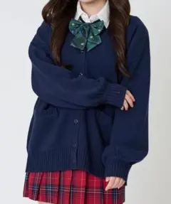 タグ付き　WEGO スクールニットカーディガン ネイビー