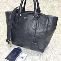ADMJ レザー 2WAY トートバッグ 黒 ゴールド金具 日本製 ギャランティのサムネイル