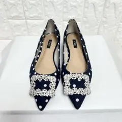 OHGA ドットパンプス黒 23.5cm