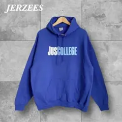 JERZEES スウェット パーカー XL 青 カレッジロゴ 00s 古着メンズのサムネイル