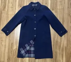 ネイビー リバーシブル ロングコート