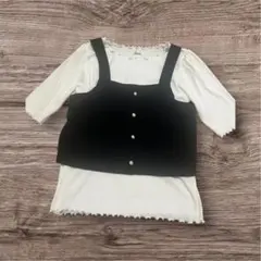 ☆美品☆半袖トップス ベスト付 Lサイズ
