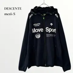 【美品】デサント／フーテッドジャケット 長袖パーカー ネイビー×イエロー S