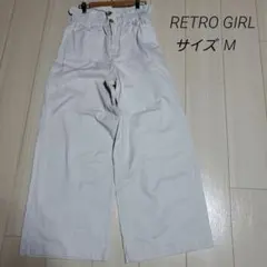 RETRO GIRL コットン素材 ワイドパンツ ハイウエスト