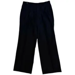 【美品】メンズ スラックス 黒 アジャスター付き タック入り 秋冬 ビジネス