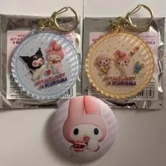 【マイメロ,クロミ】キーホルダー＆ぷにぷに缶バッジ