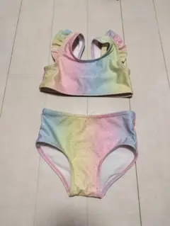 H&M セパレート水着 ビキニ レインボー ラメ 1歳半〜2歳