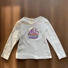 any FAM ミラクルスパンコール　長袖カットソー 140 クリーム