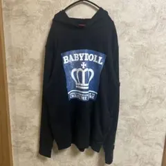 BABYDOLL ブラック プリントパーカー Lサイズ　大人用男女兼用
