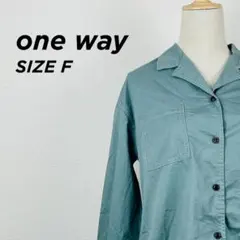 one way 長袖 シャツ ブラウス ブルー系 Fサイズのサムネイル