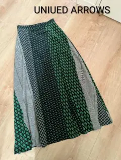 美品【UNITED ARROWS】 フレアスカート◆38◆ グリーン