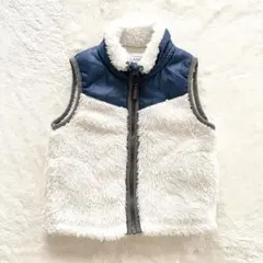 美品 エルフィンドールクラシック ベビーベスト ネイビー×ホワイト 90cm