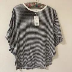 LEPSIM シアーボーダードルマン5S 黒　白半袖カットソー　週末値下げ！