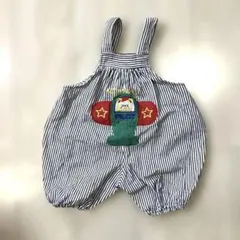 レトロ　オーバーオール　ダルマオール　80 ヒッコリー　ミキハウス　ヴィンテージ