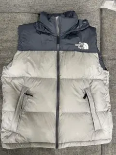 THE NORTH FACE ダウンベスト グレー/ネイビー　ダウンジャケット