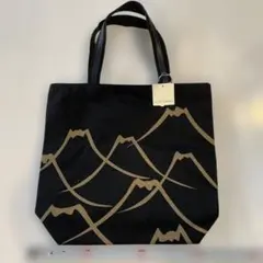 KUROCHIKU 山の模様 トートバッグ ブラック 和風デザイン