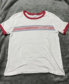 アメリカンイーグル レディース リンガーTシャツ 白 古着のサムネイル