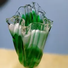 ガラス花瓶 グリーン