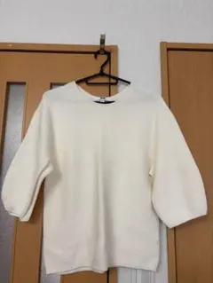 UNIQLO ホワイト 五分袖ニット M