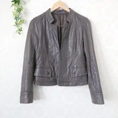 イタリアンラムスキン　レザージャケット　ブラウン　M　ラム皮　羊皮　レザー