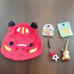 アカベコ 小型ポーチとストラップセット