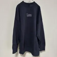 【美品】Lee リー スウェット トレーナー M ネイビー 刺繍ロゴ