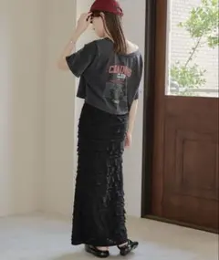 Kastane カットフリルIラインスカート