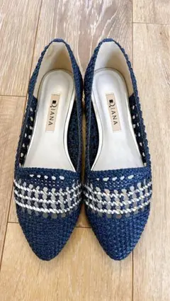 DIANA デニムメッシュ　フラットシューズ　美品