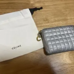 CÉLINE シルバー キルティング コインケース