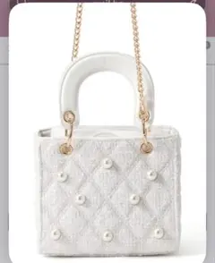 GRL 2Wayツイードパールキルティングバッグ