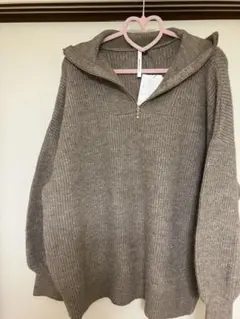 お値下げしました❣️大きいサイズ　モカ色　ハーフジップ ニット セーター　3L