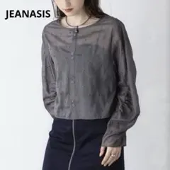 JEANASIS 2WAYビーズドロストブラウス グレー