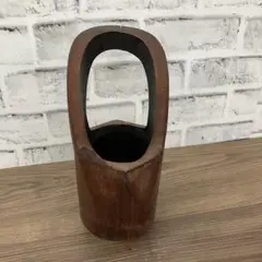 D壁 天然竹 手付花入 花器 竹細工 一輪挿し 茶道具 華道 刻印あり 古道具