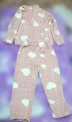 ピンクハート模様ルームウェア上下セット